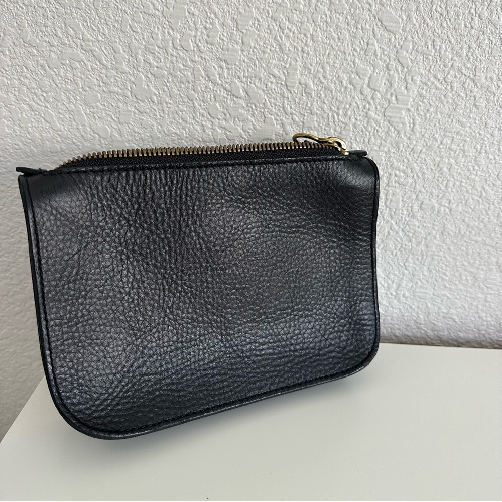 Madewell Black Leather the simple pouch belt Bag